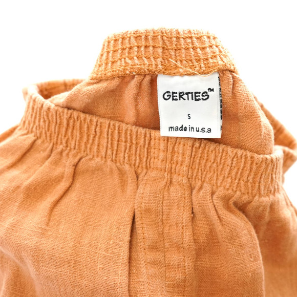 GERTIES Linen Long Pencil Midi Skirt Orange Small - Picture 4 of 4